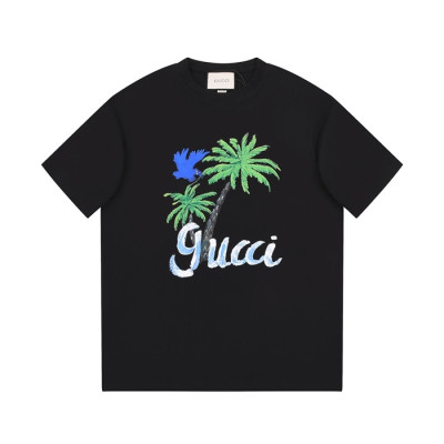 구찌 남/녀 블랙 크루넥 반팔티 - Gucci Unisex Black Short sleeved Tshirts - gu800x