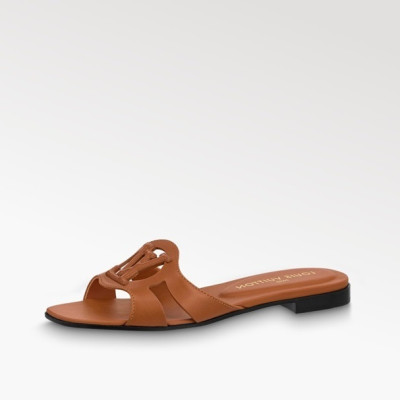 루이비통 여성 카멜 슬리퍼 - Louis vuitton Womens Camel Slippers - lv1490x