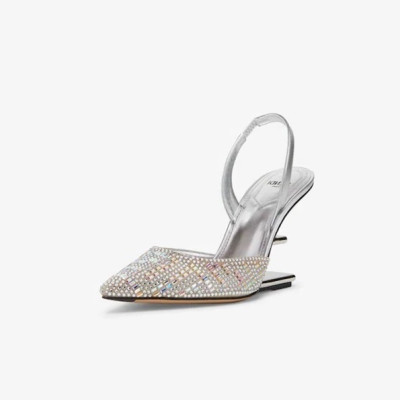 펜디 여성 실버 샌들 - Fendi Womens Silver Sandals - fe154x