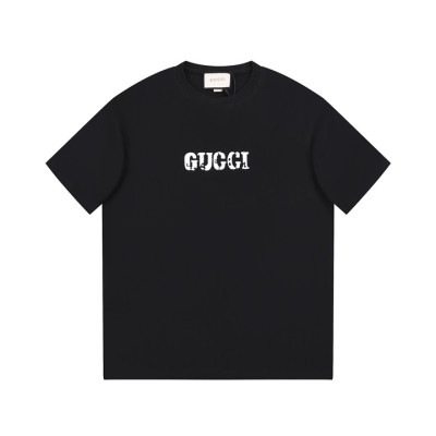 구찌 남/녀 블랙 크루넥 반팔티 - Gucci Unisex Black Short sleeved Tshirts - gu817x