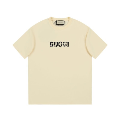 구찌 남/녀 아이보리 크루넥 반팔티 - Gucci Unisex Ivory Short sleeved Tshirts - gu818x