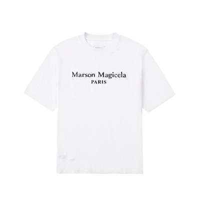 메종마르지엘라 남/녀 크루넥 화이트 반팔티 - Maison Margiela Unisex White Tshirts - mai196x