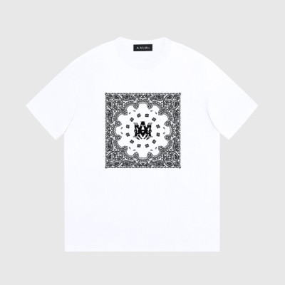 아미리 남성 화이트 크루넥 반팔티 - Amiri Mens White Short sleeved Tshirts - amr121x