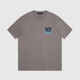 아미리 남성 그레이 크루넥 반팔티 - Amiri Mens Gray Short sleeved Tshirts - amr126x