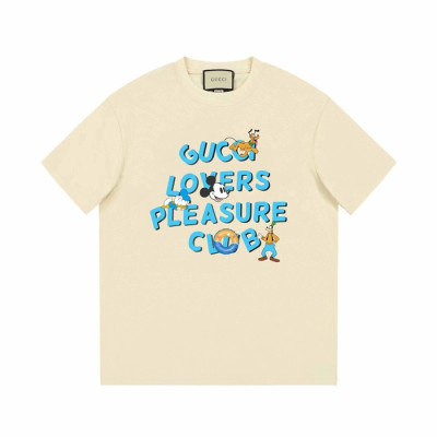 구찌 남/녀 아이보리 크루넥 반팔티 - Gucci Unisex Ivory Short sleeved Tshirts - gu830x