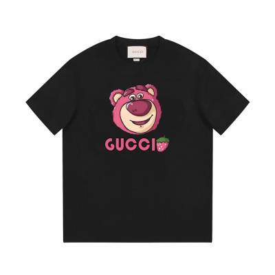 구찌 남/녀 블랙 크루넥 반팔티 - Gucci Unisex Black Short sleeved Tshirts - gu833x