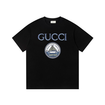 구찌 남/녀 블랙 크루넥 반팔티 - Gucci Unisex Black Short sleeved Tshirts - gu864x
