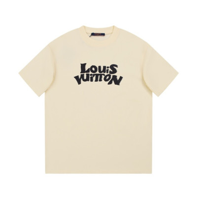 루이비통 남성 크루넥 아이보리  반팔티 - Louis vuitton Mens Ivory Short sleeved Tshirts - lv1573x