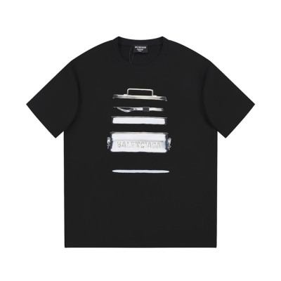 발렌시아가 남성 블랙 크루넥 반팔티 - Balenciaga Mens Black Short sleeved Tshirts - ba522x