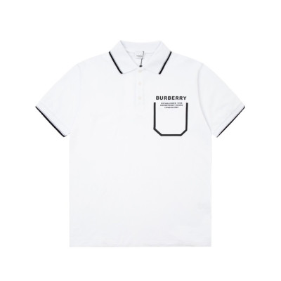 버버리 남성 화이트 크루넥 반팔티 - Burberry Mens White Short Sleeved Tshirts - bu213x