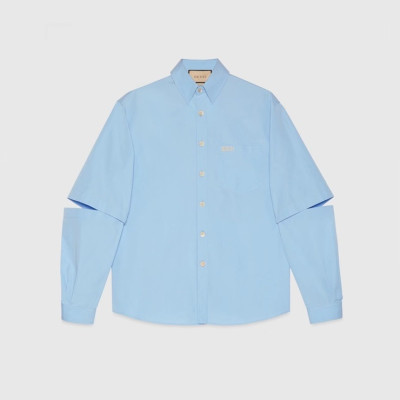 구찌 남성 트렌디 블루 셔츠 - Gucci Mens Blue Shirts - gu877x