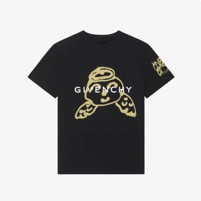 지방시 남성 크루넥 블랙 반팔티 - Givenchy Mens Black Short Sleeved Tshirts - gi318x