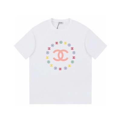 샤넬 남/녀 크루넥 화이트 반팔티 - Chanel Unisex White Tshirts - ch483x