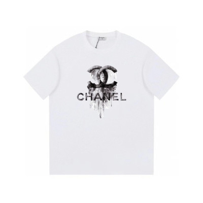 샤넬 남/녀 크루넥 화이트 반팔티 - Chanel Unisex White Tshirts - ch485x