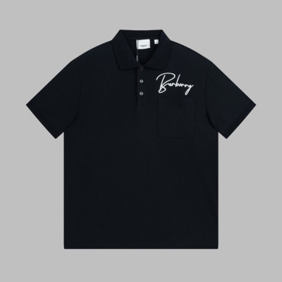 버버리 남성 블랙 폴로 반팔티 - Burberry Mens Black Short Sleeved Tshirts - bu230x