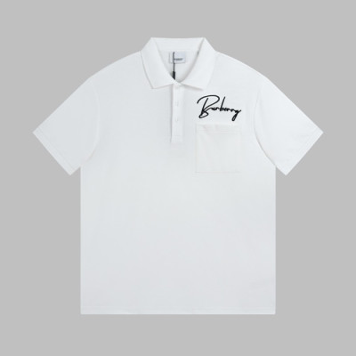 버버리 남성 화이트 폴로 반팔티 - Burberry Mens White Short Sleeved Tshirts - bu231x