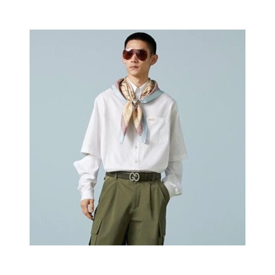 구찌 남성 트렌디 화이트 셔츠 - Gucci Mens White Shirts - gu881x