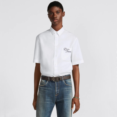 디올 남성 화이트 반팔 셔츠 - Dior Mens White Half sleeved Tshirts - di587x