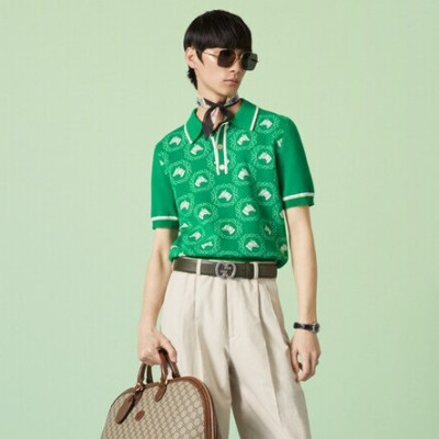 구찌 남/녀 그린 폴로 반팔티 - Gucci Unisex Green Short sleeved Tshirts - gu885x