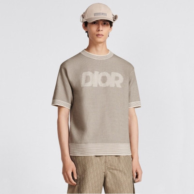 디올 남성 베이지 크루넥 반팔티 - Dior Mens Beige Short sleeved Tshirts - di588x