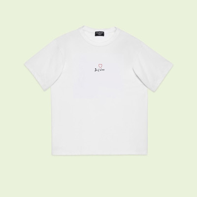 발렌시아가 남성 화이트 크루넥 반팔티 - Balenciaga Mens White Short sleeved Tshirts - ba535x