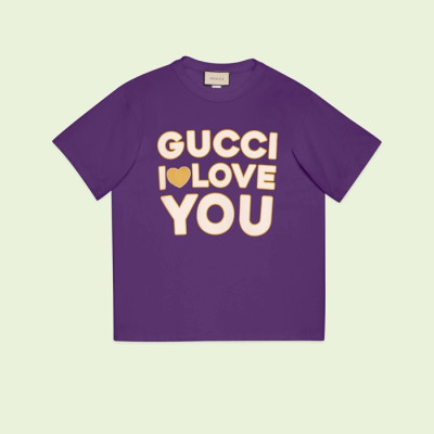 구찌 남/녀 퍼플 크루넥 반팔티 - Gucci Unisex Purple Short sleeved Tshirts - gu890x