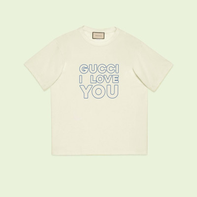 구찌 남/녀 아이보리 크루넥 반팔티 - Gucci Unisex Ivory Short sleeved Tshirts - gu895x