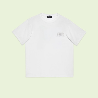 발렌시아가 남성 화이트 크루넥 반팔티 - Balenciaga Mens White Short sleeved Tshirts - ba538x