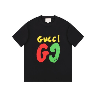 구찌 남/녀 블랙 크루넥 반팔티 - Gucci Unisex Black Short sleeved Tshirts - gu897x
