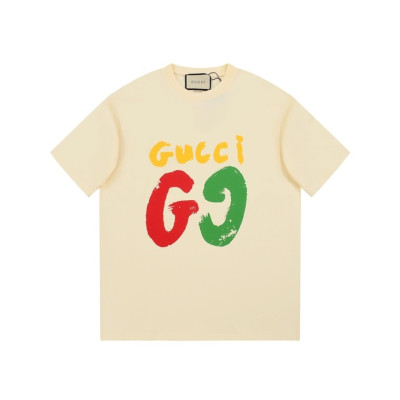 구찌 남/녀 아이보리 크루넥 반팔티 - Gucci Unisex Ivory Short sleeved Tshirts - gu898x