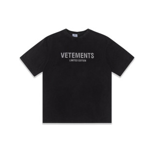 베트멍 남/녀 트렌디 블랙 반팔티 - Vetements Unisex Black Tshirts - vet364x