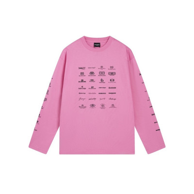 발렌시아가 남/녀 핑크 맨투맨 - Balenciaga Unisex Pink Tshirts - ba547x