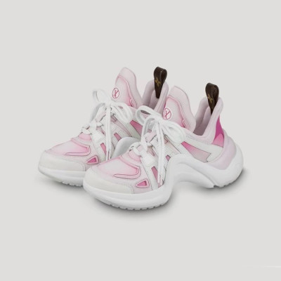 루이비통 여성 핑크 스니커즈 - Louis vuitton Womens Pink Sneakers - lv1682x