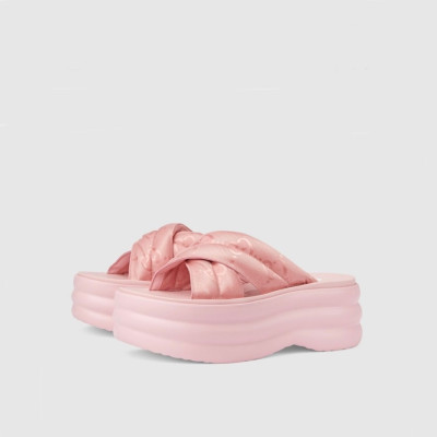 구찌 여성 핑크 슬리퍼 - Gucci Womens Pink Slippers - gu909x