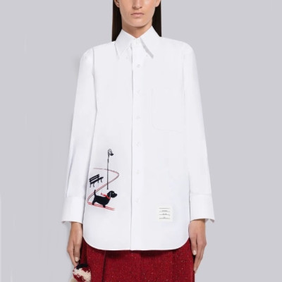 톰브라운 여성 화이트 셔츠 - Thom Browne Womens White Tshirts - tom76x