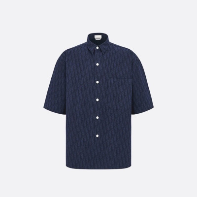 디올 남성 네이비 반팔 셔츠 - Dior Mens Navy Shirts - di618x