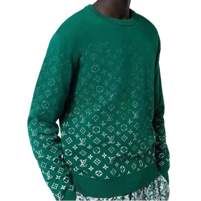 루이비통 남성 그린 크루넥 니트 - Louis vuitton Mens Green Sweaters - lv1724x