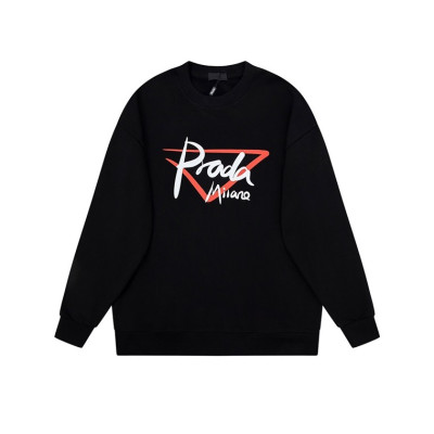 프라다 남자 크루넥 블랙 맨투맨 - Prada Mens Black Tshirts - pr693x