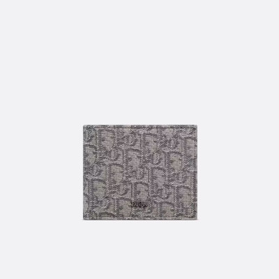 디올 남성 루테늄 컬러 오블리크 자카드 지갑 - Dior Mens Gray Wallets - di672x