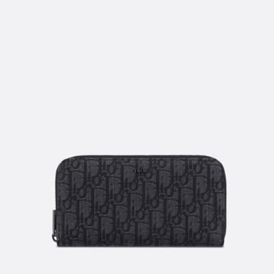 [Premium] 디올 남성 지퍼 장지갑 - Dior Mens Black Zippy Wallets - di673x
