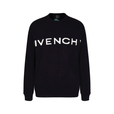 지방시 남성 블랙 크루넥 니트 - Givenchy Mens Black Knits - gi339x