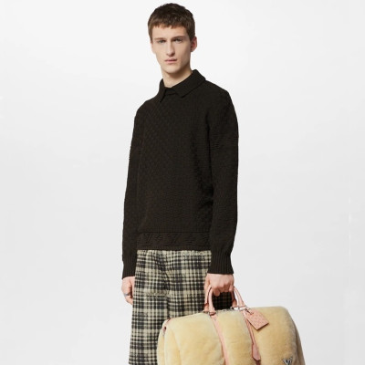 루이비통 남성 블랙 폴로 니트 - Louis vuitton Mens Black Sweaters - lv1863x