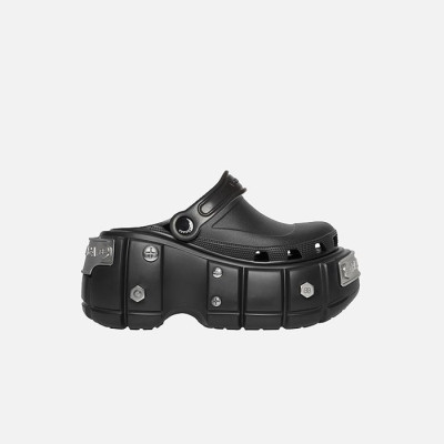 발렌시아가 남/녀 블랙 하드 크록스 뮬 【매장-170만원대】 - Balenciaga Unisex Black Sansals - ba667x