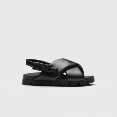 프라다 남성 크로스 스트랩 슬리퍼 【매장-140만원대】 - Prada Mens Black Sandals - pr735x