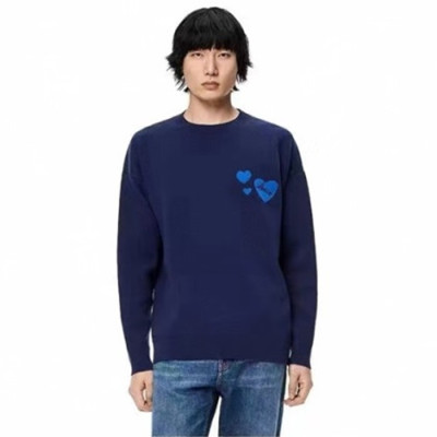 로에베 남성 네이비 크루넥 스웨터 - Loewe Mens Navy Sweaters - loe801x