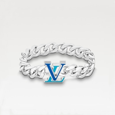 루이비통 남성 이니셜 LV 체인 팔찌M0919【매장-100만원대】 - Louis vuitton Mens White Gold Bangle - acc263x