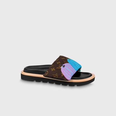 루이비통 남/녀 YK 풀 필로우 플랫 컴포트 뮬 1ABD91 【매장-200만원대】 - Louis vuitton Unisex Brown Slippers - lv1904x