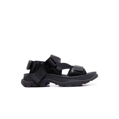 알렉산더 맥퀸 남/녀 웹 스트랩 트레드 샌들【매장-110만원대】 - Alexander McQueen Unisex Black Sandals - aq01x