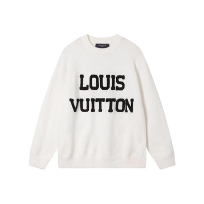 루이비통 여성 화이트 크루넥 니트 - Louis vuitton Womens White Sweaters - lv1924x