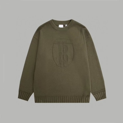 버버리 남성 카키 크루넥 스웨터 - Burberry Mens Khaki Sweaters - bu331x